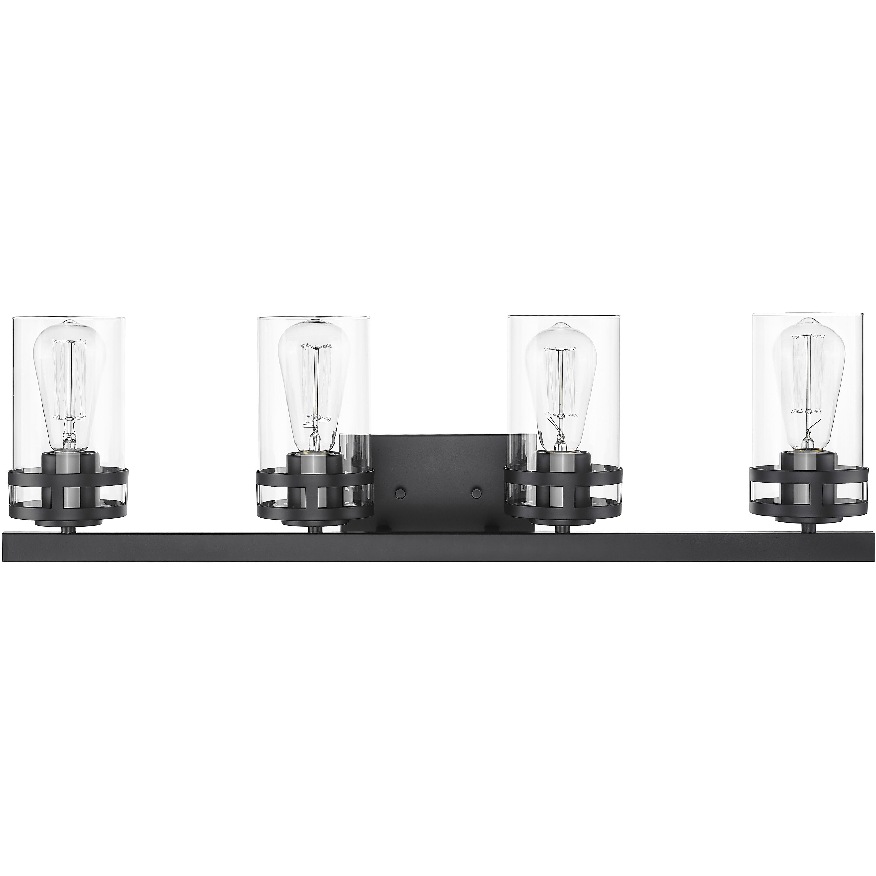 Lunden 4 Light 30.25 inch Matte Black Bathroom Vanity Light Wall Light